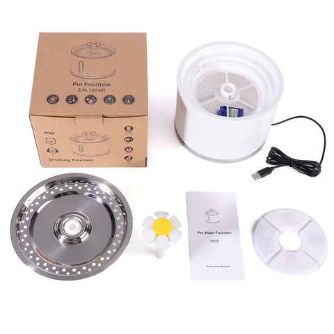 Automatic Cat Water Fountain with LED