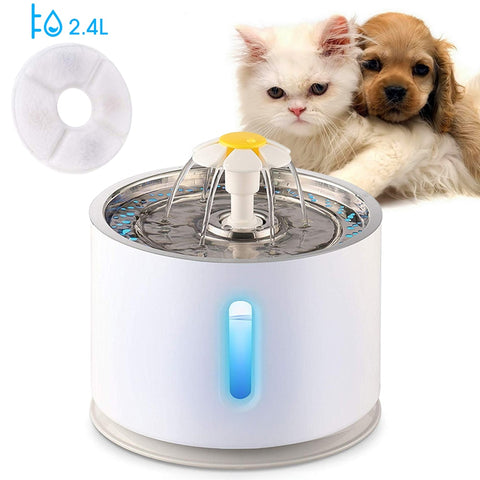 Automatic Cat Water Fountain with LED