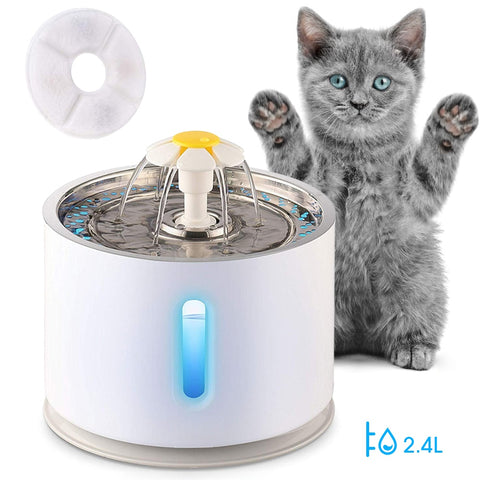 Automatic Cat Water Fountain with LED