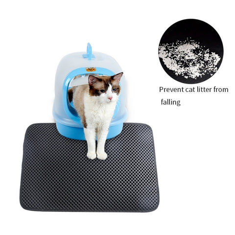 Double Silicone Cat Litter Box Mat Double Layer Waterproof Cat Mat